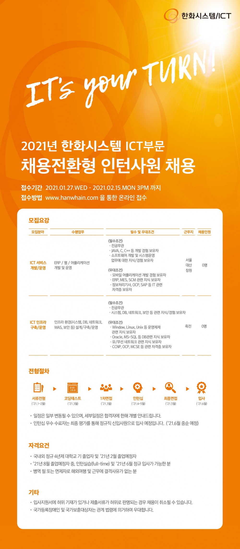 2021 한화시스템ICT 채용전환형 인턴모집공고_v5 (1)