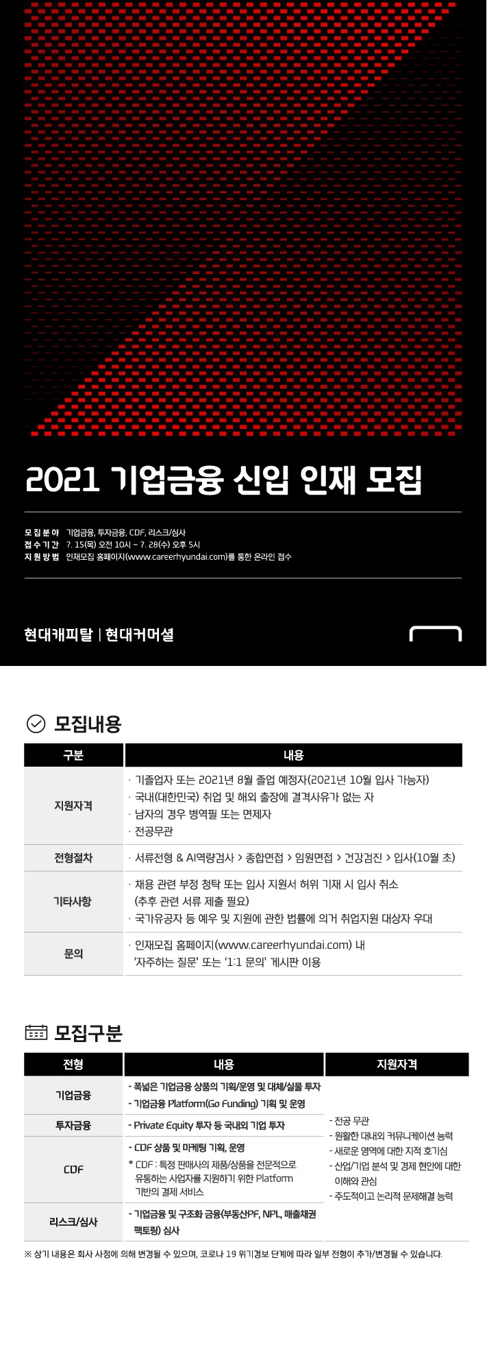[현대캐피탈&현대커머셜] 2021 기업금융 신입 인재모집 홍보물 디자인_모집공고-01