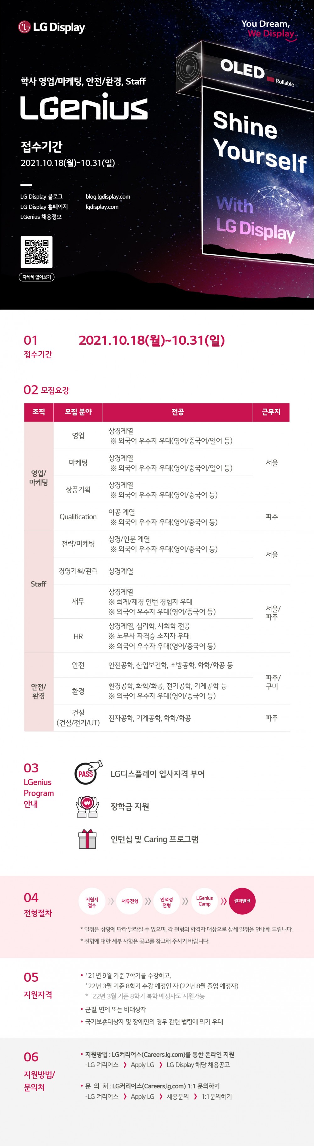 2021 LG디스플레이 LGenius 산학장학생_영업마케팅,안전환경,Staff