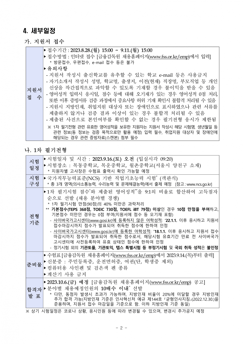 230828_2024년도 금융감독원 종합직원(5급) 채용공고-2