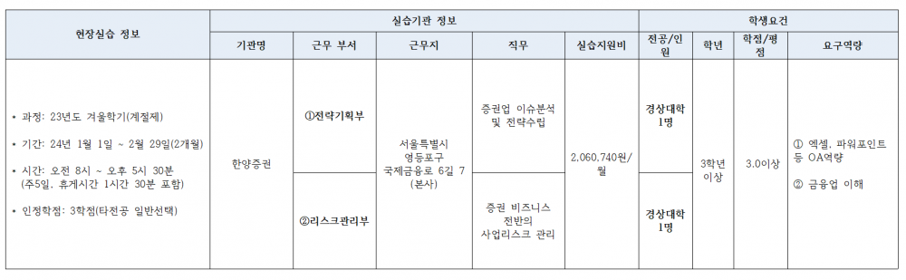 실습기관정보