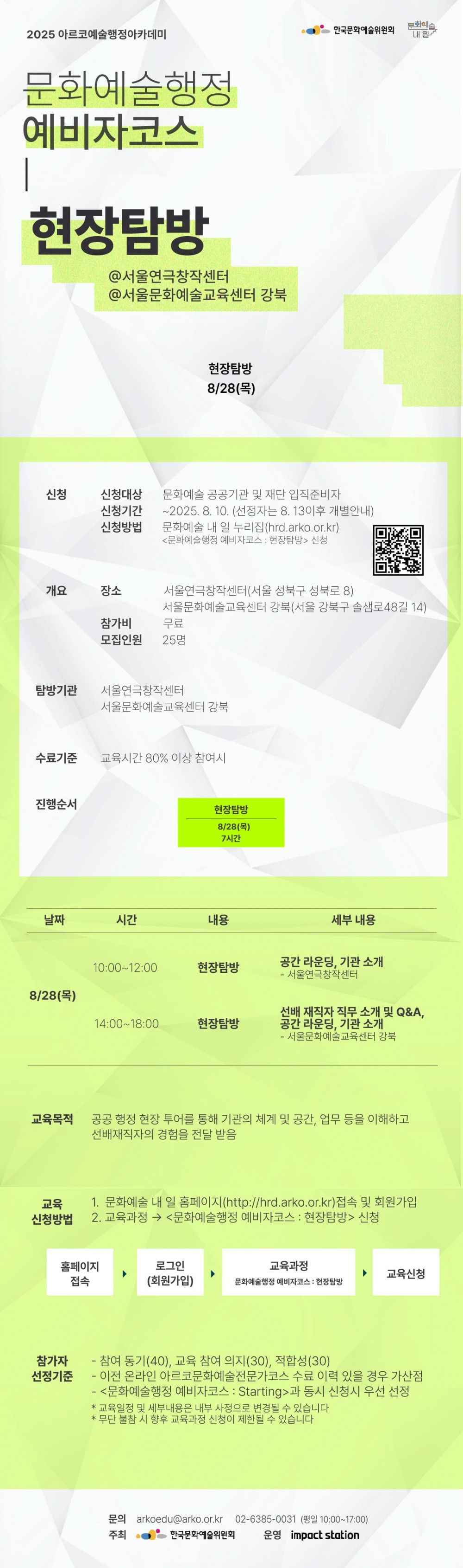 4. 문화예술행정 예비자코스 현장탐방 안내